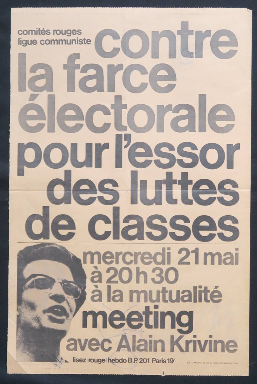 LIGUE COMMUNISTE REVOLUTIONNAIRE Alain Krivine Lot De 4 Affiches