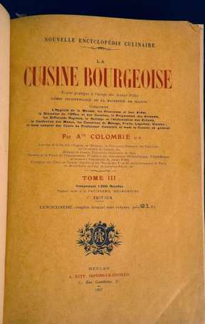 COLOMBIÉ Auguste Nouvelle encyclopédie culinaire. 