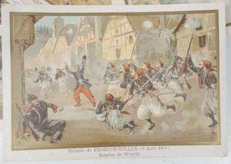 Lot de 11 images  sur la guerre de 1870 , format 