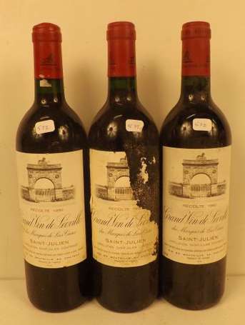 3 Bts Léoville Las Cases 1990 2e GCC Saint Julien.