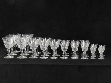 BACCARAT - Partie de service de verres en cristal 