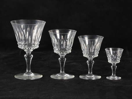 BACCARAT - Partie de service de verres en cristal 