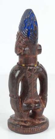 Ancienne statuette de jumeaux 'Ibedji' en bois dur