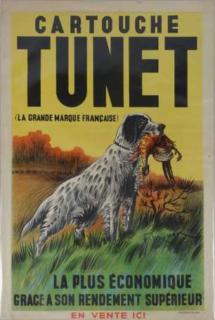 CARTOUCHE TUNET : Affiche lithographiée illustrée 