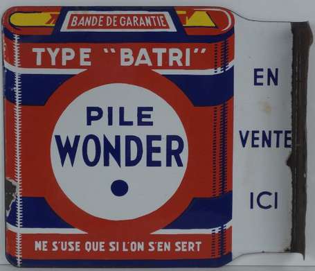 PILE WONDER : Plaque émaillée double-face à 