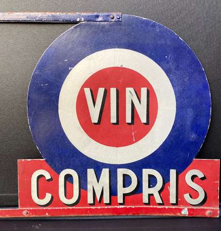 VIN COMPRIS : Enseigne de Restaurant des années 30