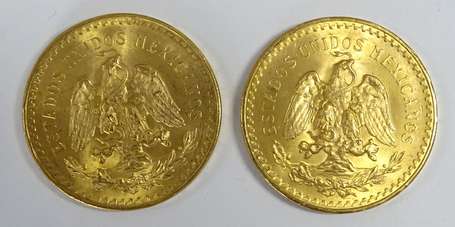 2 pièces 50 pesos or 1947 Mexique