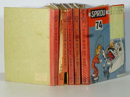 Spirou : 5 reliures du journal : 70, 71, 72, 73 et