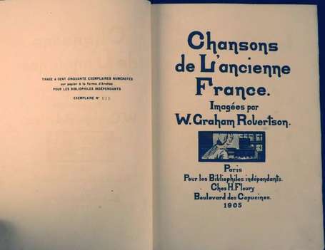 ROBERTSON (W. Graham) Chansons de l'ancienne 