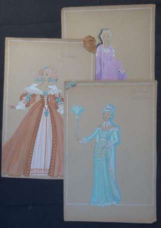 COSTUMES pour le  MUSIC-HALL et l'OPÉRETTE Dessins