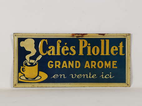 CAFÉS PIOLLET « Grand Arôme » : Bandeau en tôle 