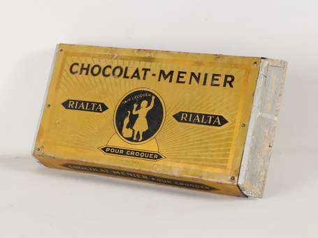 CHOCOLAT MENIER : Grande tablette factice en tôle 