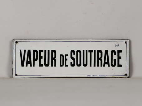 VAPEUR DE SOUTIRAGE : Bandeau émaillé bombé. Émail