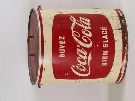 COCA-COLA : Glacière. Diamètre : 32cm. H : 39cm.