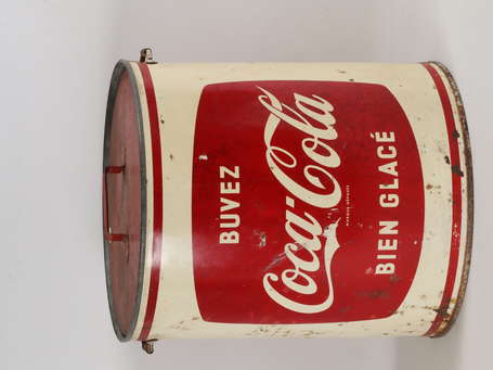 COCA-COLA : Glacière. Diamètre : 32cm. H : 39cm.