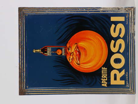 ROSSI Apéritif : Tôle lithographiée embossée, 