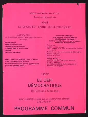 UNION DES GAUCHES - 1972 - lot de 5 affiches pour 