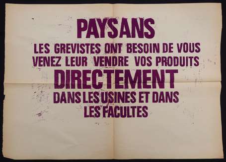 MAI 68 - Paysans, les grévistes ont besoin de vous