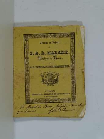 [NANTES] - Arrivée et séjour de S. A. R. Madame, 