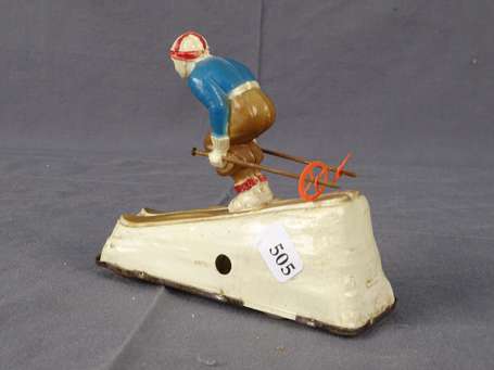 Celluloid - Skieur, jouet mécanique, 10 cm - Bel 