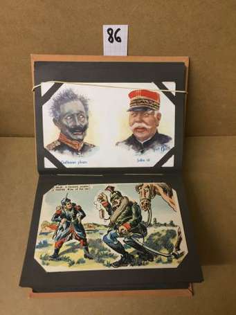 Militaria - Album de 31 CPA illustrées Satirique -