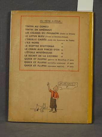 Hergé : Tintin ; Le Crabe aux pinces d'or en 