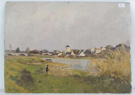 Lecomte Paul 1842-1920 Pêcheur village bord de 