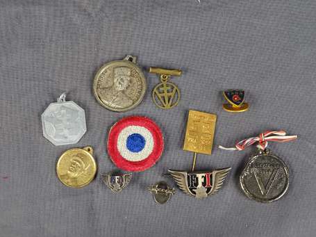 Lot d'insignes aviation métalliques, 