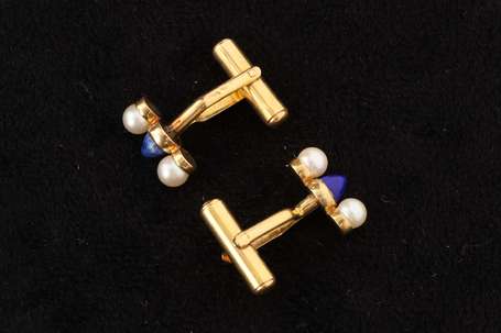 Paire de boutons de manchette en or jaune 18K 