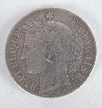 Ecu en argent 5 Frs Cérès 1870 K Etat : TB+