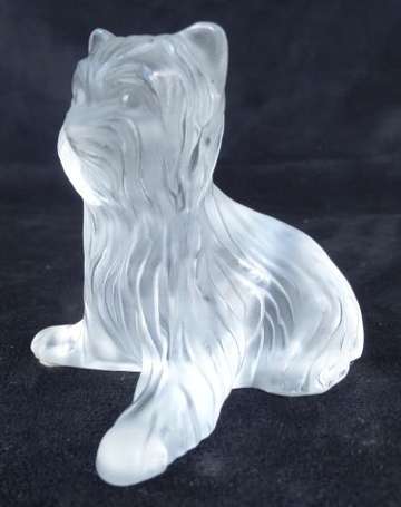 LALIQUE France- Sujet chien en cristal - Ht: 9 cm