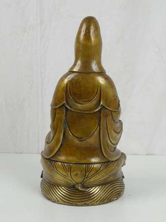 CHINE Guanyin sujet en bronze XXème H. 45 cm