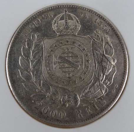 Brésil. 2000 reis en argent 1889 TTB