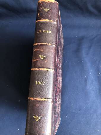 « LE RIRE » - Volume relié cuir de l'année 1907 du