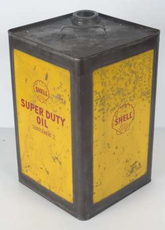 SHELL Super Duty oil : Bidon en tôle lithographiée