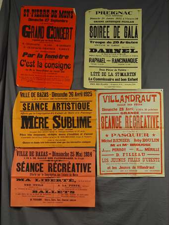 Affiche - Musique , Bal , Fête - 6 Affiches années