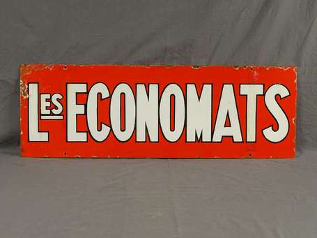 LES ÉCONOMATS : Plaque émaillée double-face à 