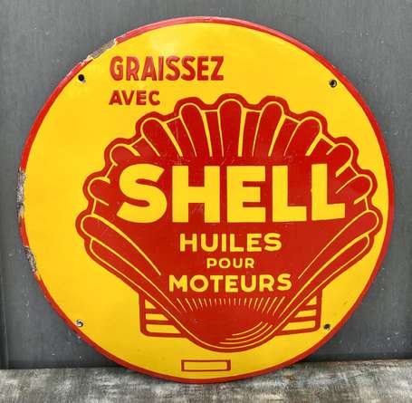 SHELL « Huile pour Moteurs » : Rare plaque 