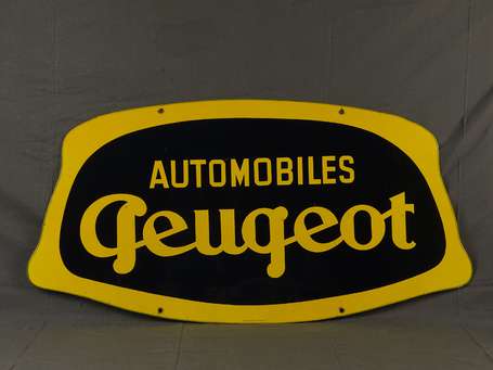 AUTOMOBILES PEUGEOT : Plaque émaillée double-face 