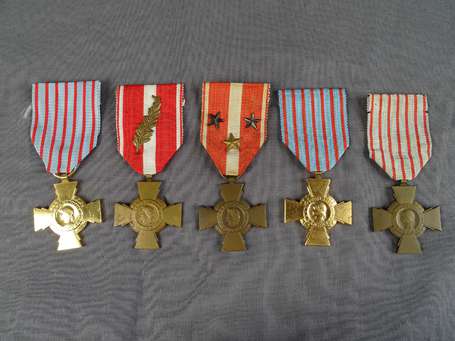 France - 5 croix du combattant diverses époques 