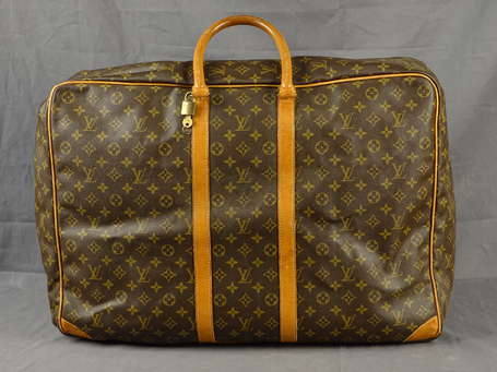 VUITTON - Valise souple en toile monogram et cuir 