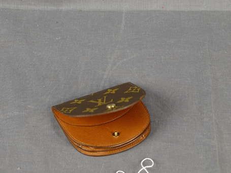 VUITTON - Petit porte monnaie soufflet en toile 