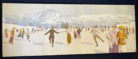 PELLEGRINI - Sport d'hiver - Affiche lithographiée