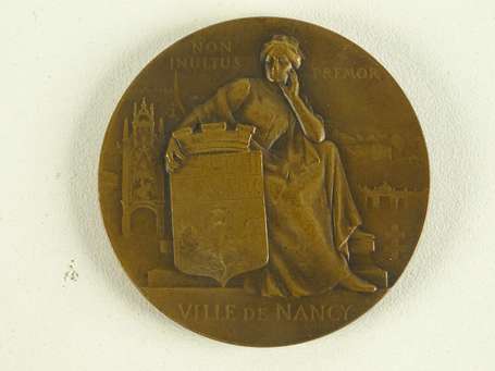 Médaille de table - Ville de Nancy - bronze - 5cm 