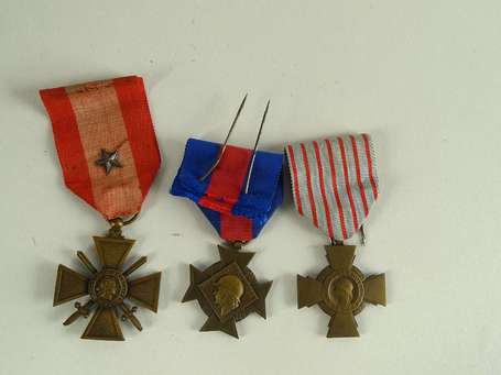 3 Médailles - service militaire volontaire, croix 