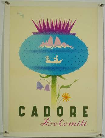 CADORE Dolomiti : Affiche datée 1960. Signée 
