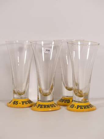 PERNOD 45 / PERNOD FILS : 4 Verres tulipe, 