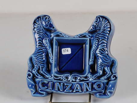 CINZANO : Cendrier de comptoir en faïence, 