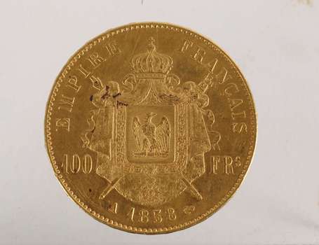 1 pièce 100 Francs or Napoléon III Empereur 1858 A