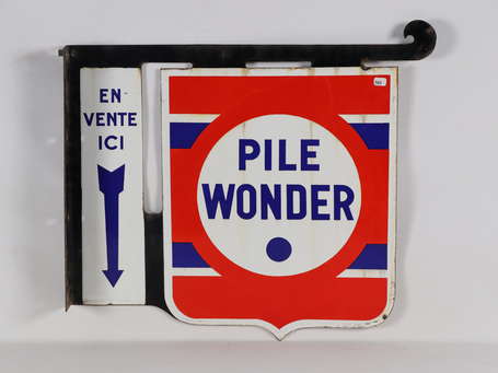 PILE WONDER : Plaque émaillée en découpe, 